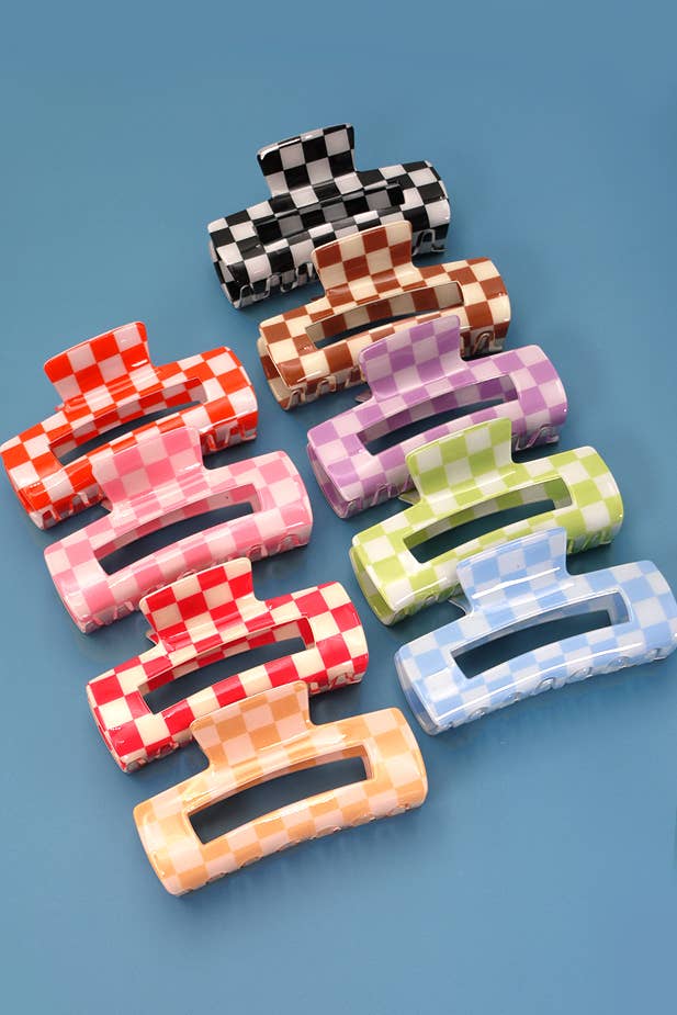 Jumbo Checkered Claw Clip