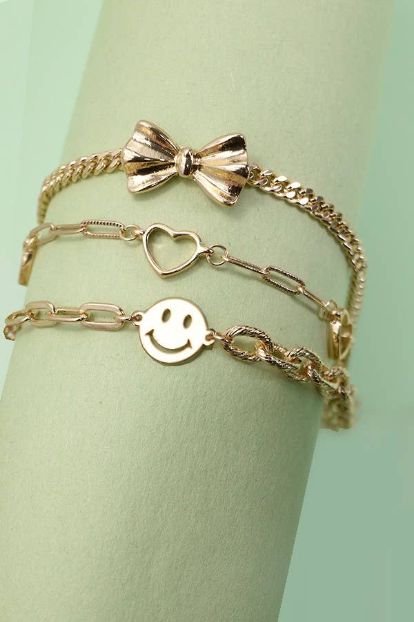MULTI LAYER BOW SMILEY BRACELETS