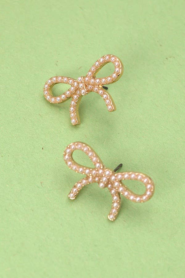 Pearl Bow Earings