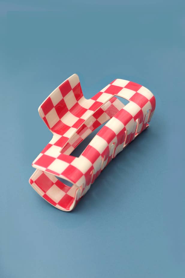 Jumbo Checkered Claw Clip