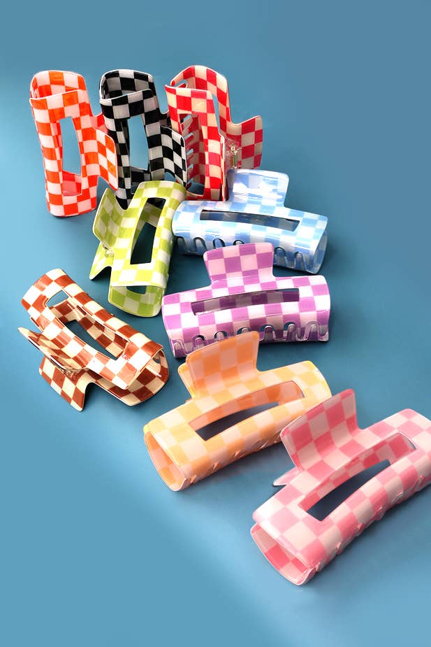 Jumbo Checkered Claw Clip