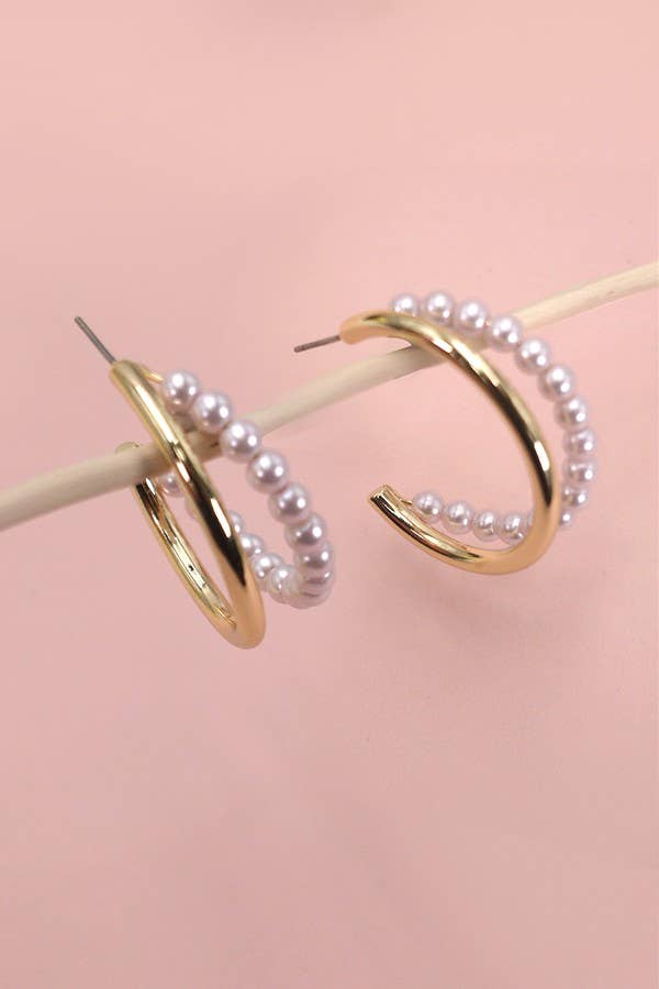 Gold Pearl Earrings