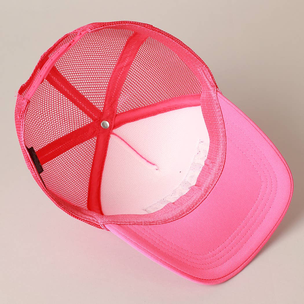MAMA Sequin Chenille Patched Trucker Cap