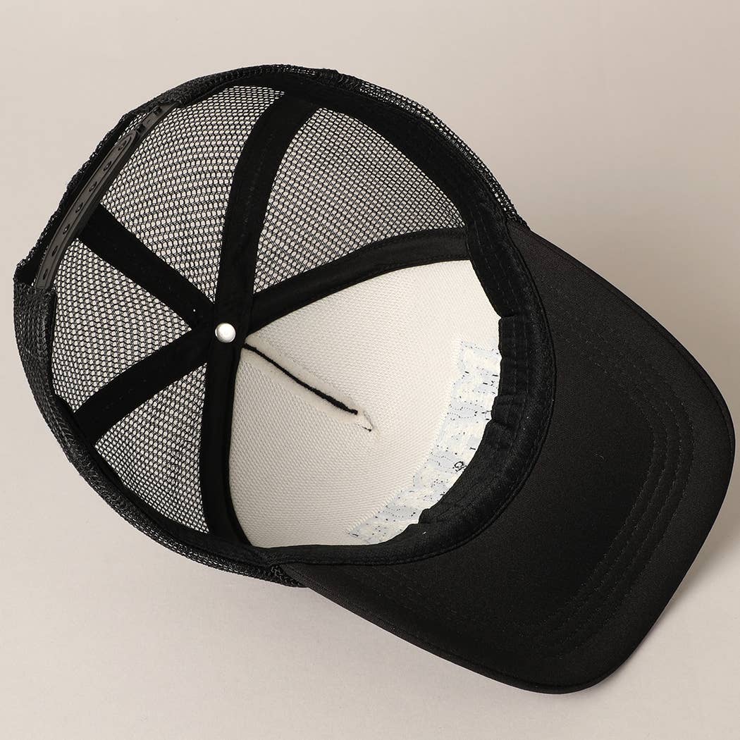 MAMA Sequin Chenille Patched Trucker Cap
