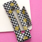 JUMBO CHECKER SMILEY HAIR CLAW CLIPS