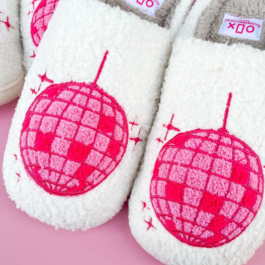 Pink Disco Ball Slippers