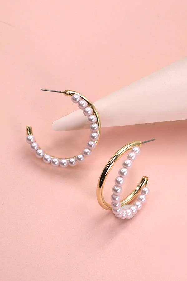 Gold Pearl Earrings