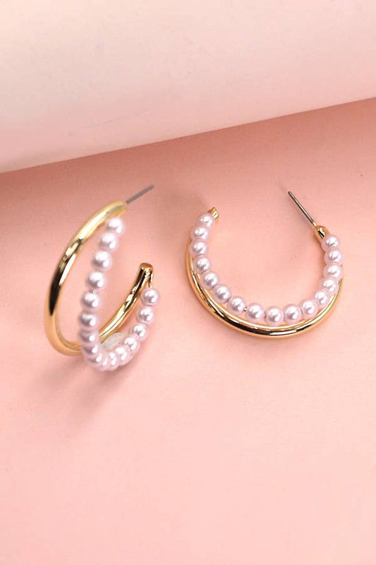 Gold Pearl Earrings